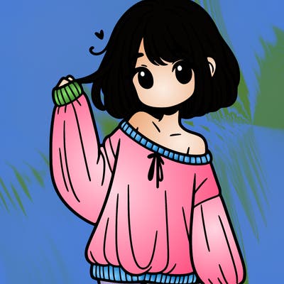 girl in baggy sweater hanging off her shoulder