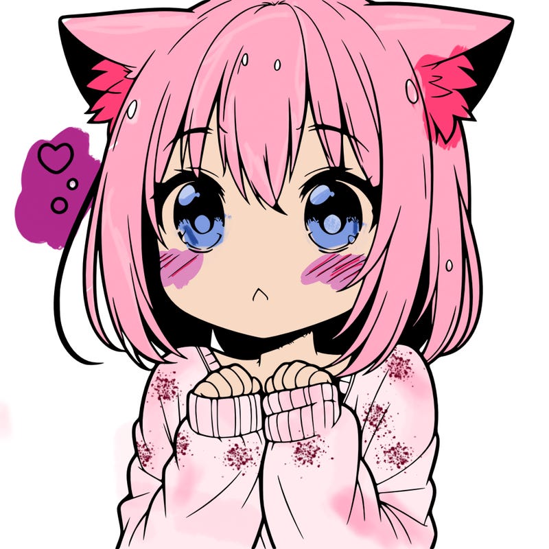 shy anime catgirl