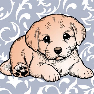 a cute realistic puppy