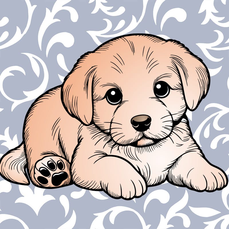 a cute realistic puppy