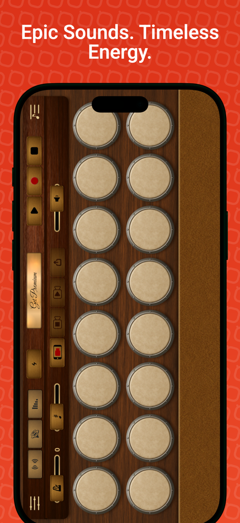 Darbuka - Digital darbuka instrument interface with drum pads and recording settings