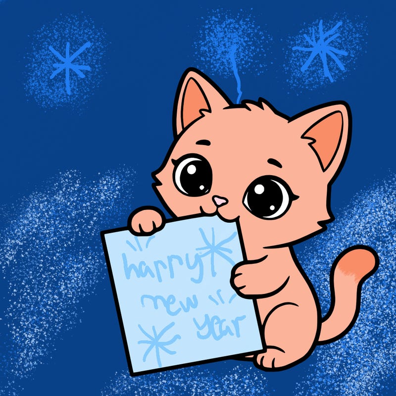 a small cat with a blank sheet of paper in its hand. the cat is sooooooo cute!