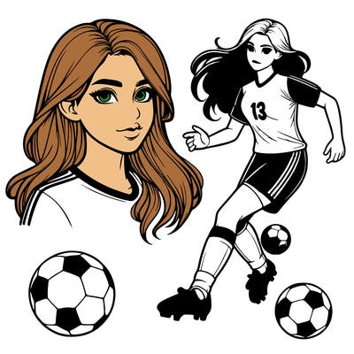 realistic girl soccer player