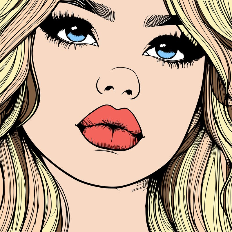 really realistic girl with lips