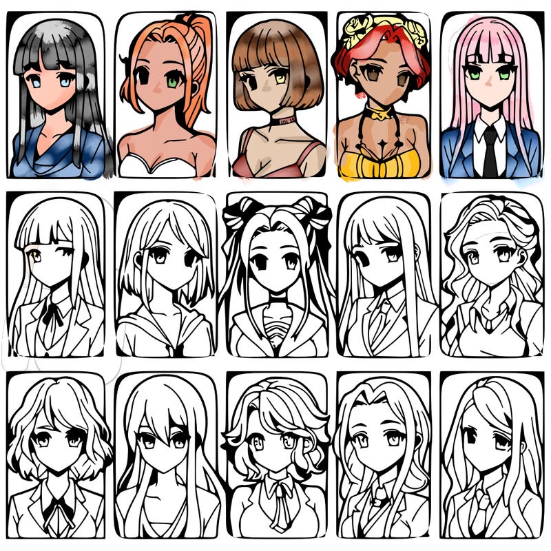 girls that look diffrent anime