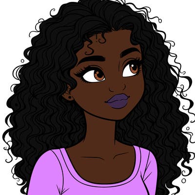 realistic girl with curly hair