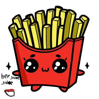 a cute. french fries