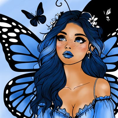 butterfly fairy realistic girl