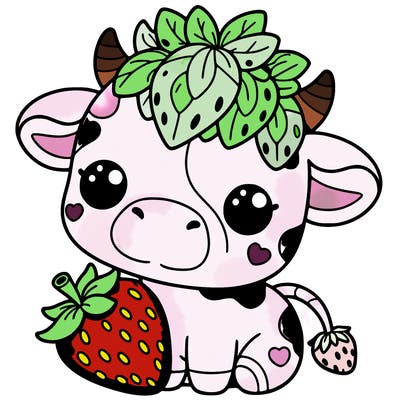 cute strawberry cow
