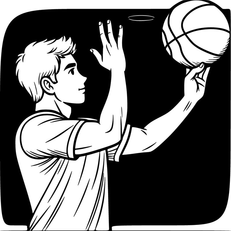 man playing basketball shooting
