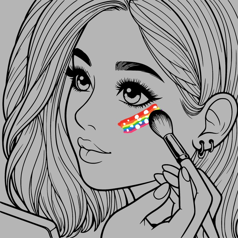 a realistic girl doing her makeup