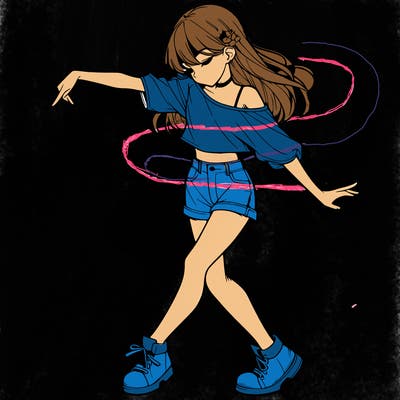 realistic girl danceing