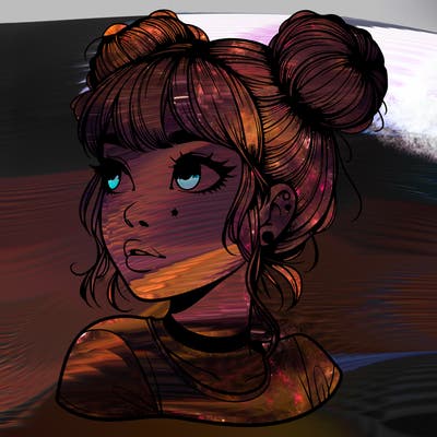 realistic girl with spacebuns