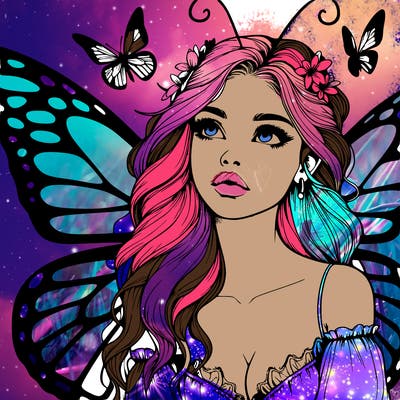 butterfly fairy realistic girl