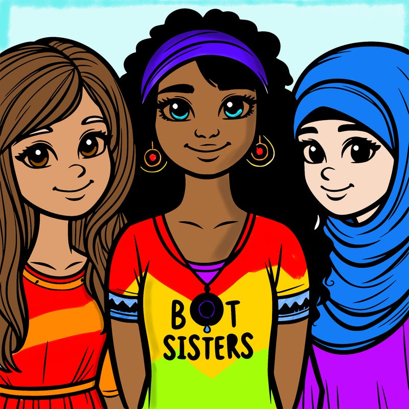 three sisters with a best sisters necklace