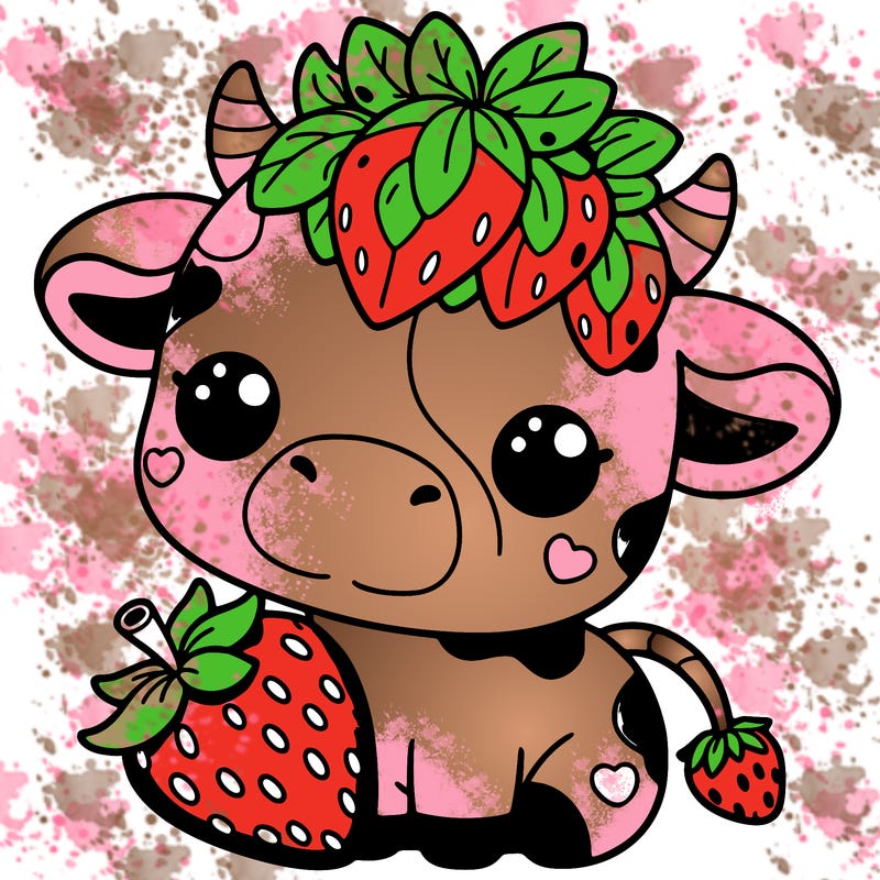 cute strawberry cow
