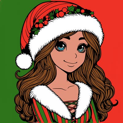 realistic christmas  girl