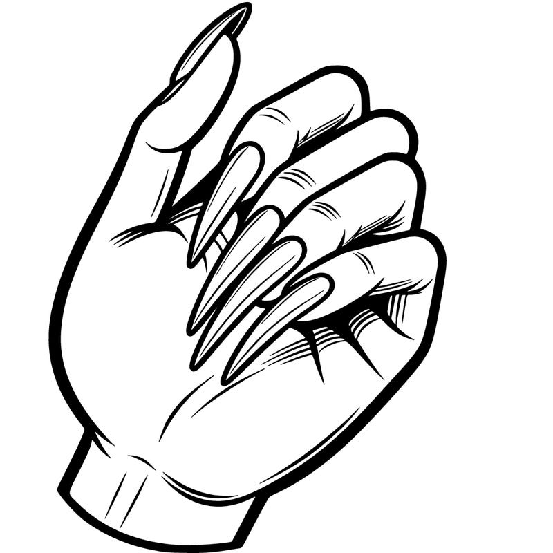 hand with long nails