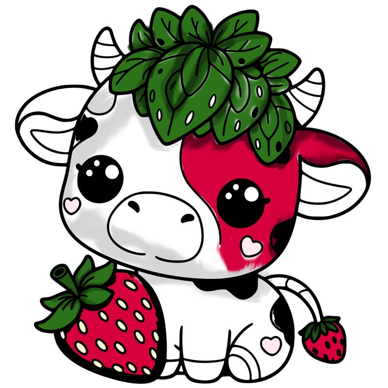 cute strawberry cow