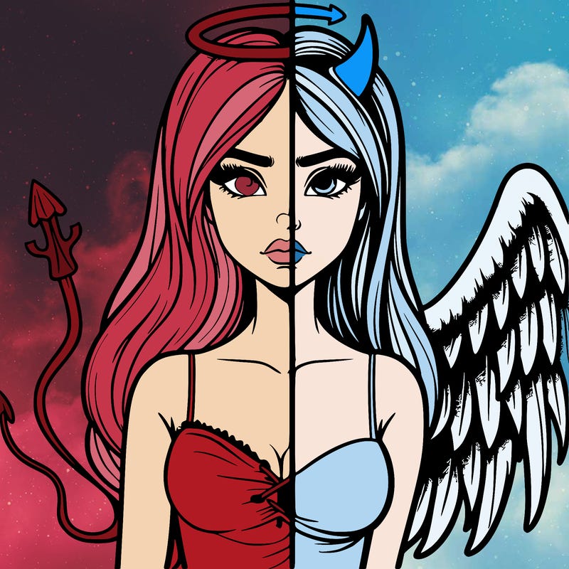 devil vs angel realistic girl