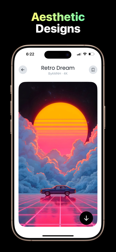 Lagguy Wallpaper Background - Lagguy Wallpaper app interface featuring a synthwave retro dream aesthetic design