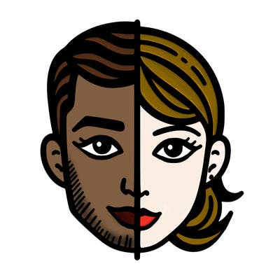 people face split
