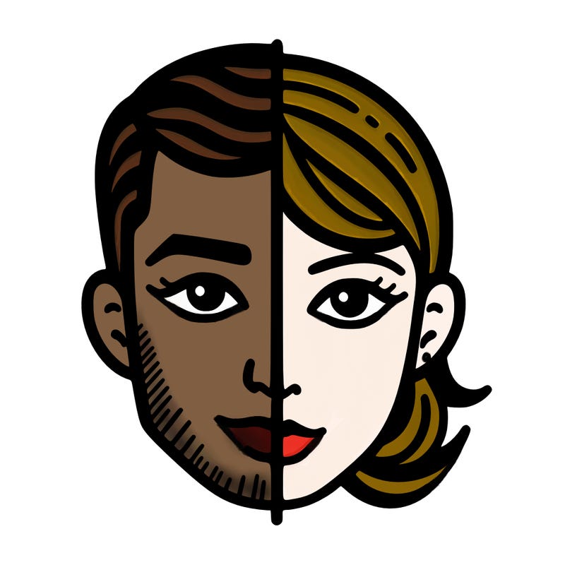 people face split