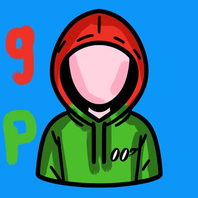 a person with non face waering a hoodie with a small 007 symbol