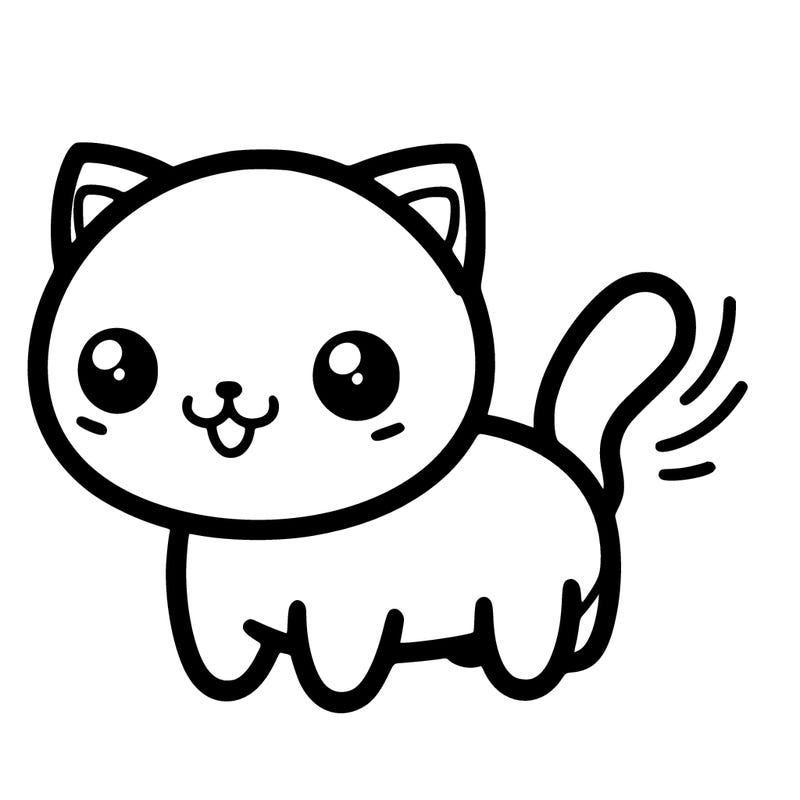 cute and playful cat easy to draw