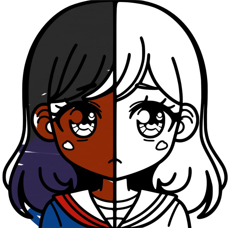 a split of a girl