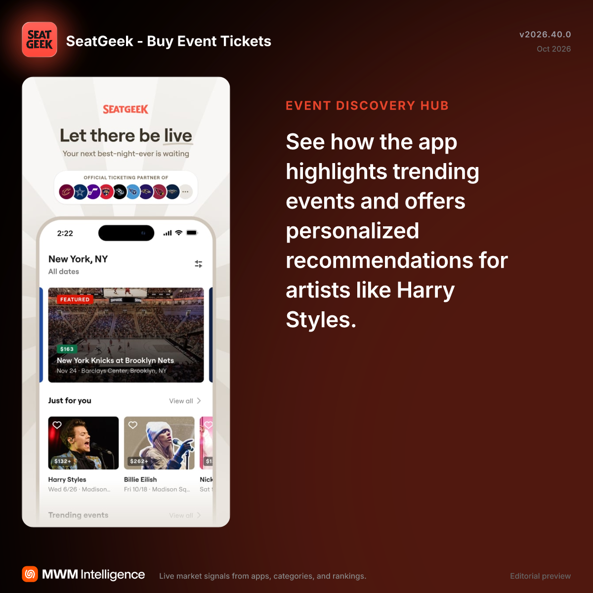 SeatGeek - Buy Event Tickets - Entertainment App | MWM