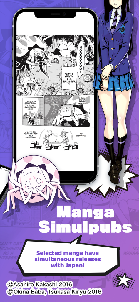 BOOK WALKER – Manga & Novels - BOOK WALKER app screen displaying manga simulpubs and simultaneous releases with Japan