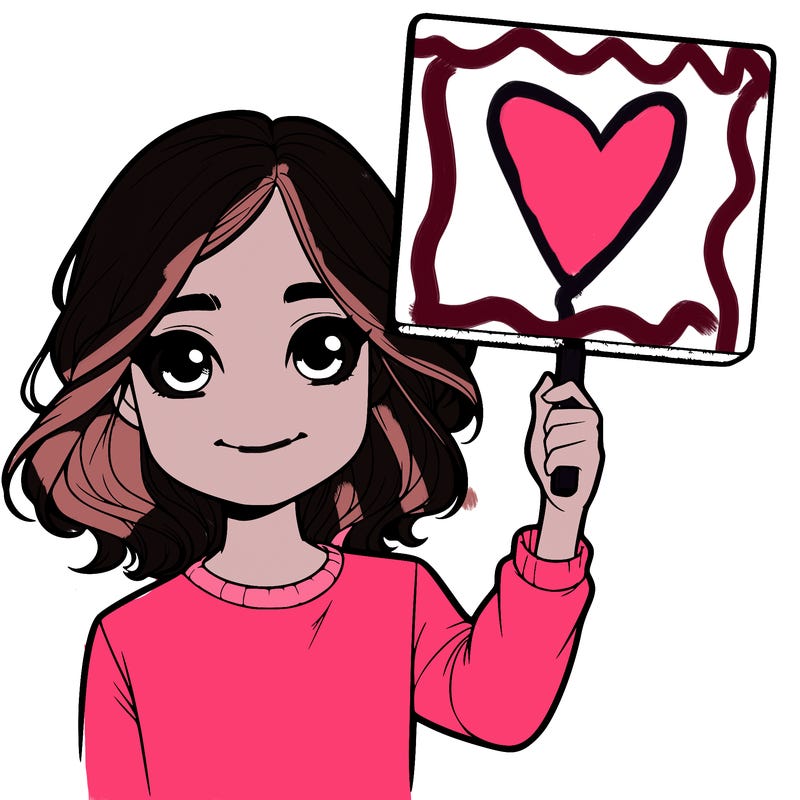 realistic girl holding up a sign