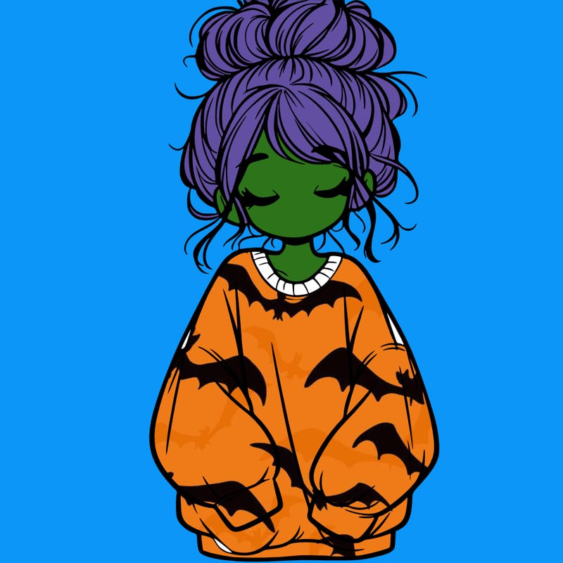 girl with baggy sweatshirt and messy bun