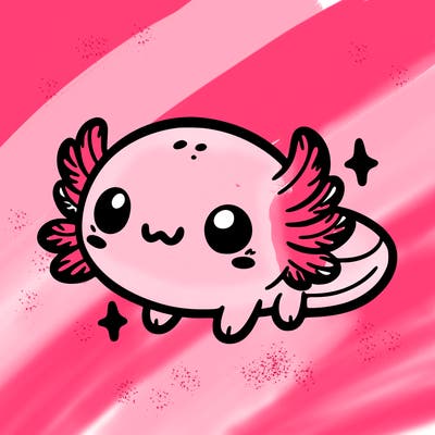 cute easy baby axolotl