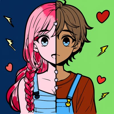 realistic girl boy split