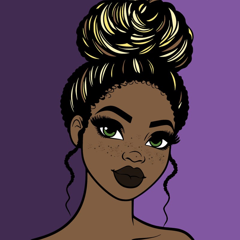 beautiful black woman with an up do hairstyle