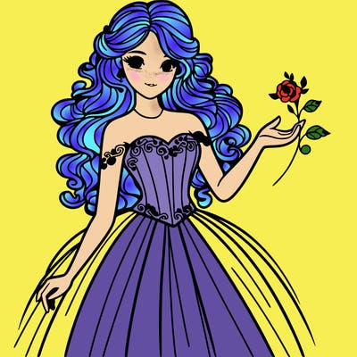 lady  in a beautiful dress