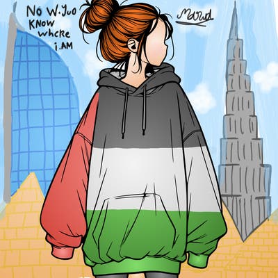 realistic girl with a oversized sweatshirt on and a bun