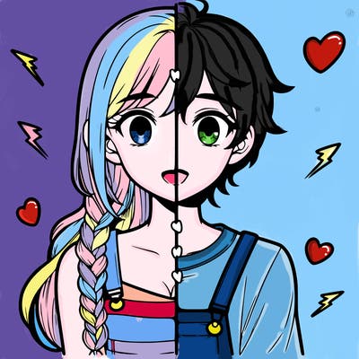 realistic girl boy split