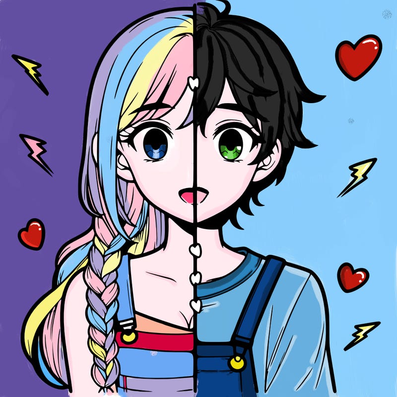 realistic girl boy split