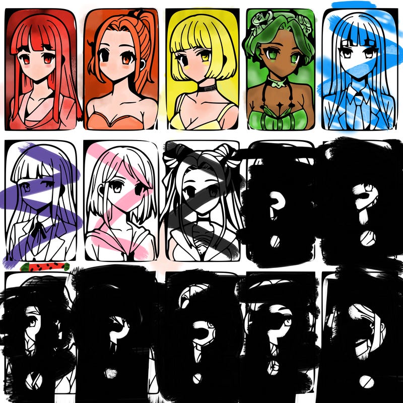 girls that look diffrent anime