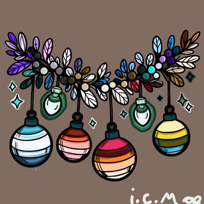 christmas garland with big bulbs