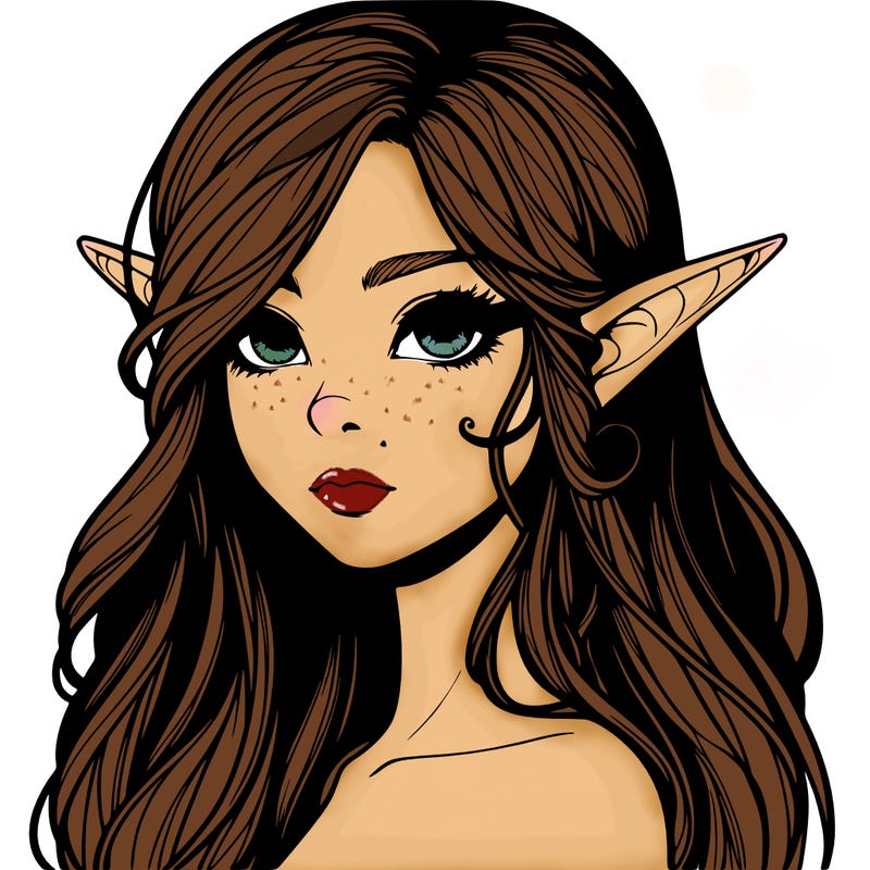 elf girl realistic dark fantasy