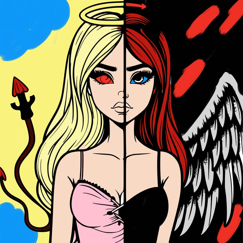 devil vs angel realistic girl