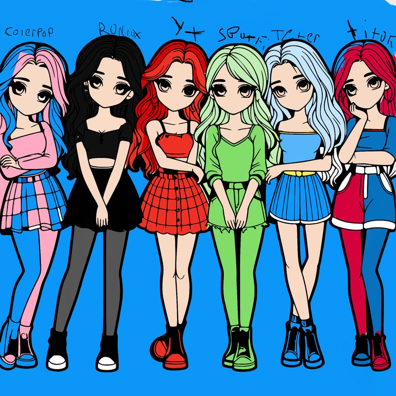 a group of girls realistic