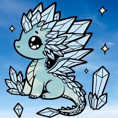 little cute crystal dragon