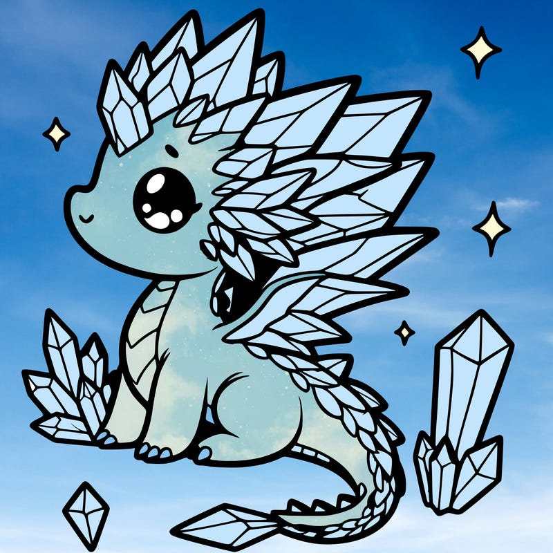 little cute crystal dragon