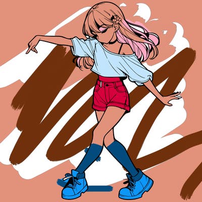 realistic girl danceing