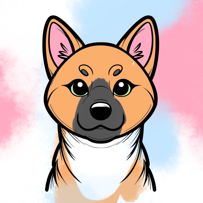 a dog looks like a fox upp ears also shiba a littil bit medium size realistic